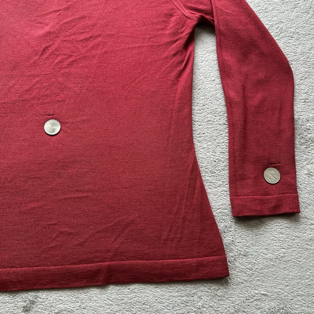 Didier Ronsard Women's Silk Cashmere Sweater L Red Fine Knit Minimalist Classic - Picture 11 of 12